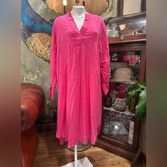 EUC  H&M Vibrant Pink Long Sleeve tunic dress - Picture 1 of 8